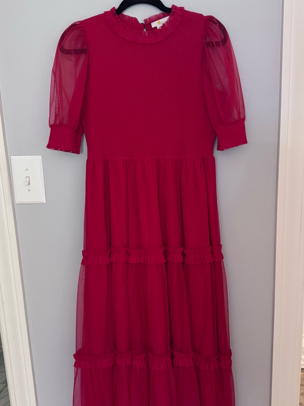 Boden Smocked Tulle Maxi Dress